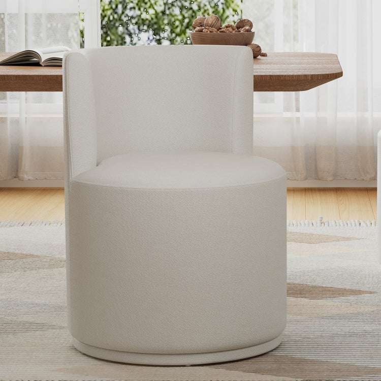 Modern Swivel Upholstered Side Chair In Beige