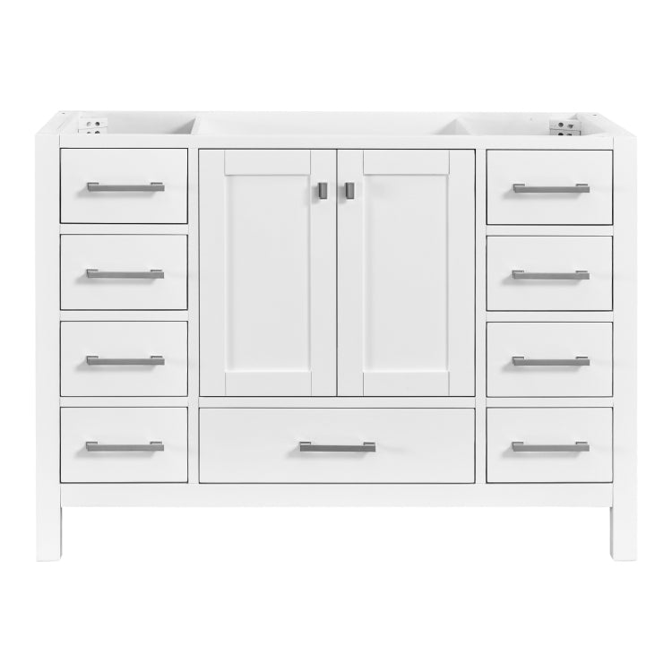 48'' Bathroom Vanity, Freestanding Vanity With Top, Solid Wood Frame Bathroom Storage Cabinet