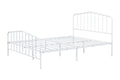 Contemporary Style Full Size Metal Bed Mattress Ready With Full Metal Structure White Finish