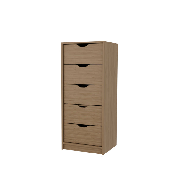 Olijato 5 Drawer Dresser For Nurseries And Bedrooms Modern Space Saving Storage, Natural Oak