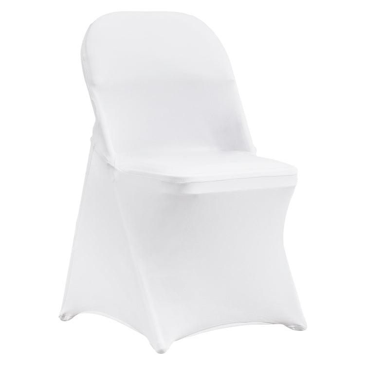 White Stretch Spandex Chair Covers 30 Pcs, Folding Kitchen Chairs Cover, Universal Washable Slipcovers Protector, Removable Chair Seat Covers, For Wedding Party Dining Room Banquet Event