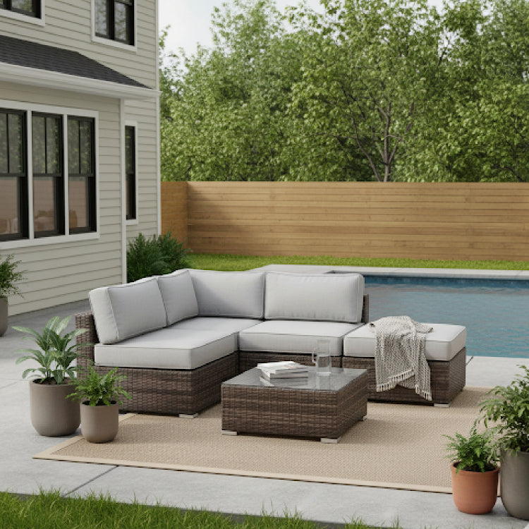 Fully Assembled 3 Piece Wicker Seating Group With Plush Cushions