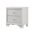 Nightstand With Textured Pattern And 2 Drawers, White