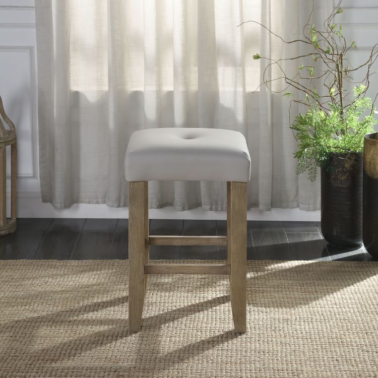 Transitional Counter Height Stools Set Of 2Pc, Oak Finish And Gray Synthetic Leather Seat Wooden Kitchen Dining Furniture