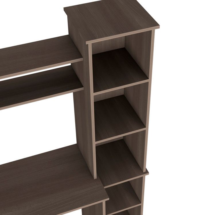 Aramis Desk, Five Shelves, Two Superior Shelves, Smokey Oak
