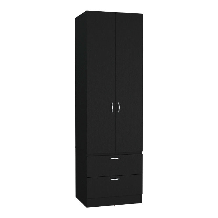 Vico 76" High Armoire Wardrove Closet With 2 Drawers, Double Door Cabinet , One Shelf And Hanging Rod, Bedroom Clothes Storage Cabinet Organizer