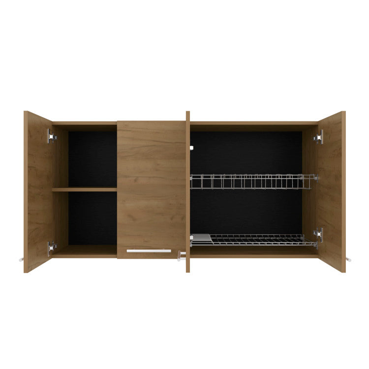 Wall Cabinet 24" H, Four Doors, With Two Internal Shelves And Internal Plate And Glass Organizer