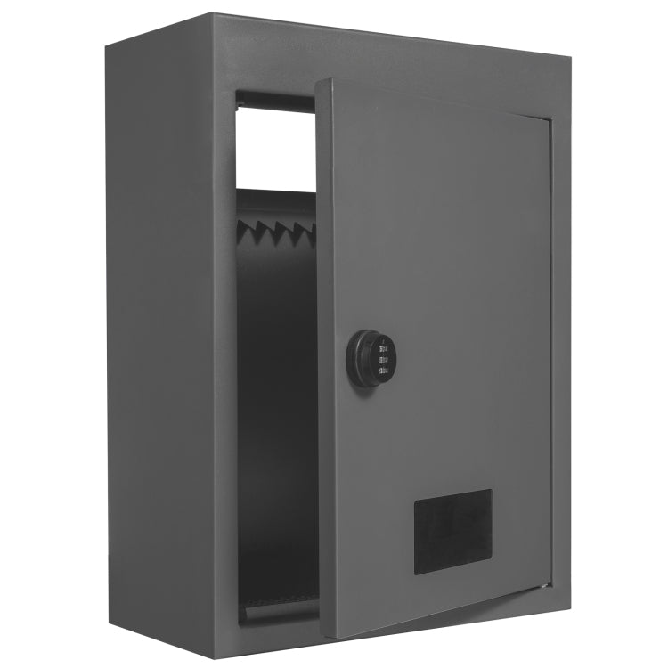 Through The Wall Drop Box, Heavy Duty Steel Through The Wall Mailbox With 2.8 7.9" 13" Combination Lock, 12.5X6.3X16.9" Mail Drop Box, Dark Gray