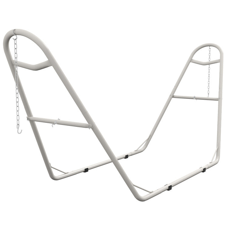 Outsunny Hammock Stand For 2 Person, Portable Adjustable Steel Frame Hammock Stand With Weather Resistant Finish, For 9 14Ft Hammocks, 10.3', 550 Lbs. Capacity, White
