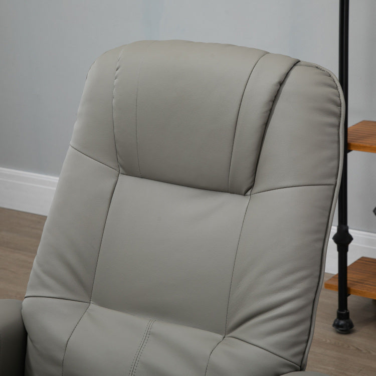 Homcom Faux Leather Manual Recliner With Swivel Wood Base Padded Armrest