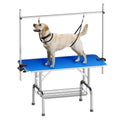 Large Grooming Table For Pet Dog And Cat With Adjustable Arm And Clamps Large Heavy Duty Animal Grooming Table, 46'' Blue