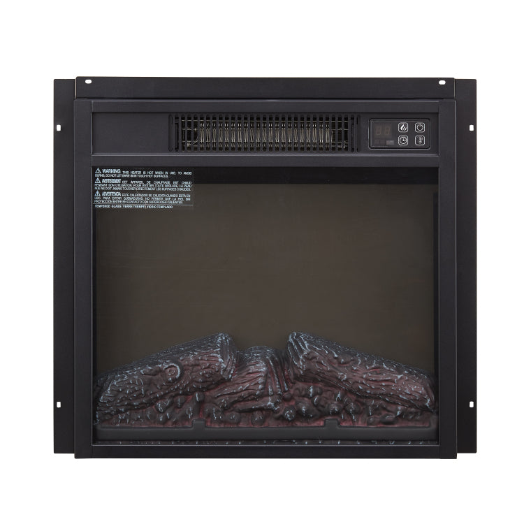 Electric Fireplace Insert 18" 1400W 120V ,Equipped With Remote Control, Ultra Thin Heater With Log Set & Realistic Flame Black