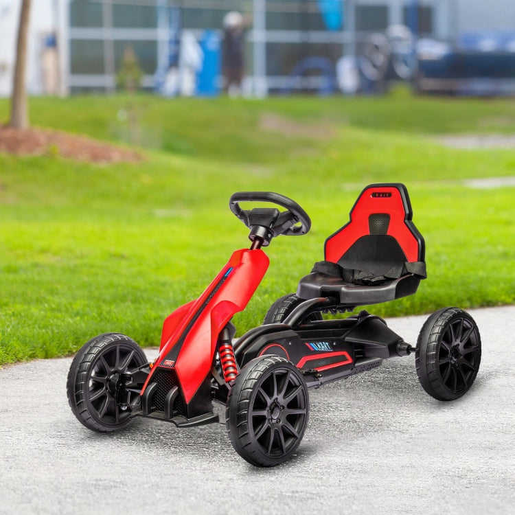 Aosom 12V Electric Go Kart For Kids, Outdoor Ride On Toy With Forward Backward Drive & Adjustable Speed, Gift For Child 3 8 Years Old, Red
