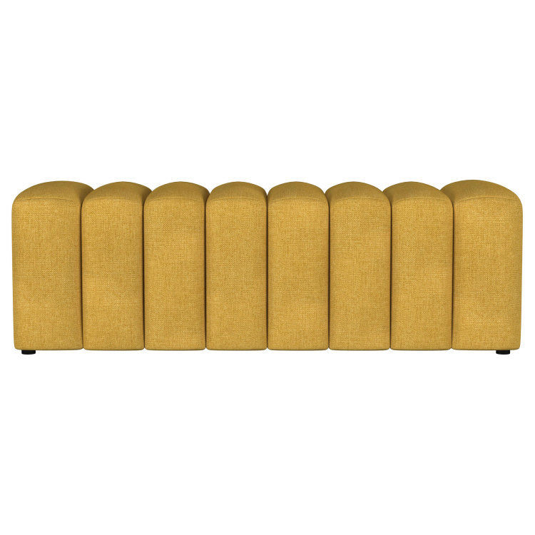 Delsur Mustard Yellow Fabric Upholstered Tufted Accent Bench