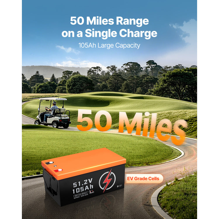 48V 105Ah Golf Cart Lithium Battery 20A Charger Lcd Monitor & 4000 Cycle