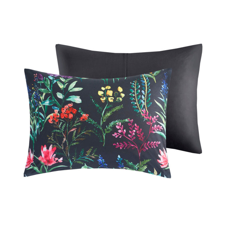 5 Piece Comforter Set Black Full Queen