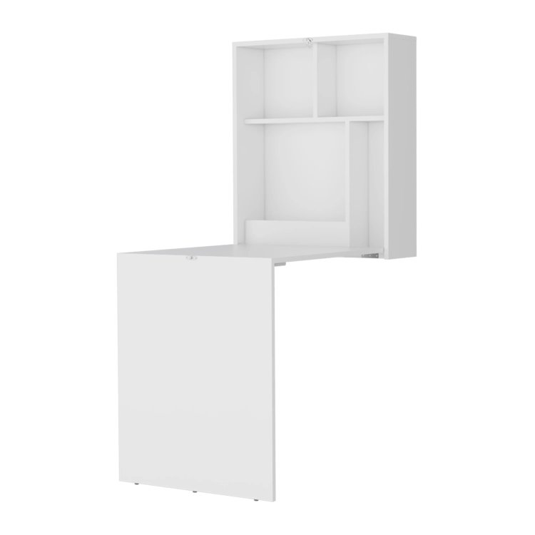 White Wall Mounted Drop Leaf Table