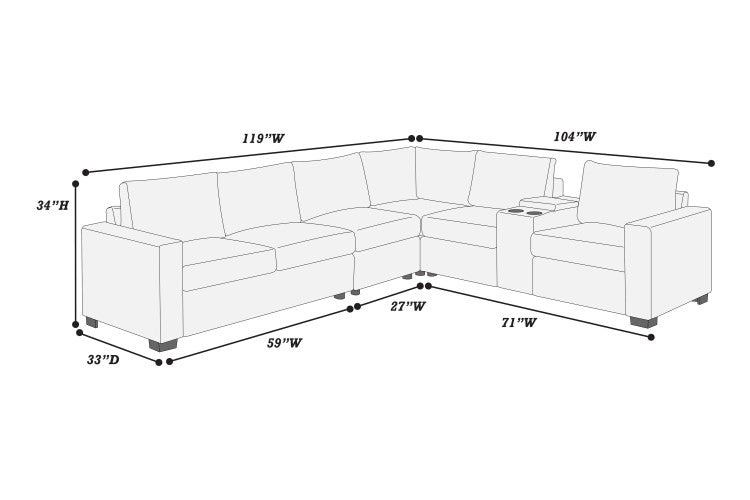 Modern Style L Shape 4Pc Sectional Set Reversible Loveseat Usb Ports Cup Holder Armless Chair Plastic Legs Corduroy Upholstered Black Finish Primary Living Room
