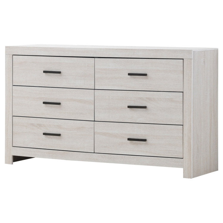 Sherwood Coastal White 6 Drawers Dresser