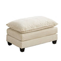 Cloud Sofa Ottoman Only, Modern Sectional Couch, For Living Room Bedroom And Apartment, Comfy Double Layer Upholstered Seat Cushion, Chenille Fabric, Beige