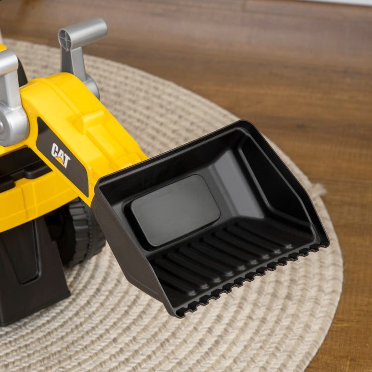 Aosom Ride On Excavator For Kids, Caterpillar Cat Licensed Ride On Digger Construction Vehicles With Manual Shovel, Horn, Hidden Storage, Foot To Floor No Power Kids Ride On Car For 1.5 3 Years