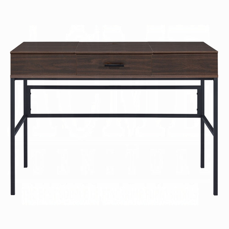 Oak And Black 1 Drawer Writing Desk With Usb Port
