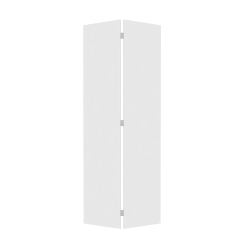 18Modern Flat Panel 44 In. X 80 In. Solid Core White Finished Vinyl Bi Fold Door With Hardware Kit