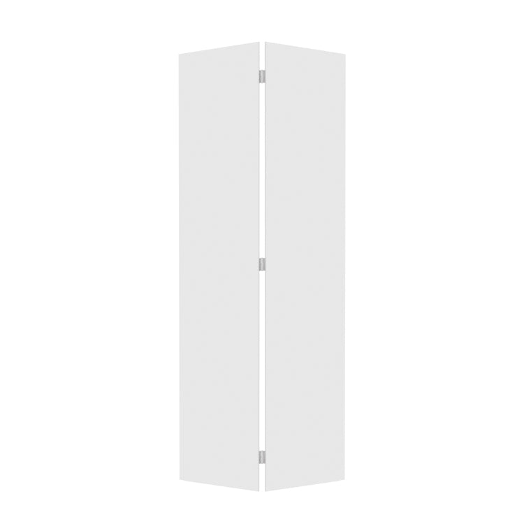 18Modern Flat Panel 42 In. X 80 In. Solid Core White Finished Vinyl Bi Fold Door With Hardware Kit