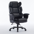Big And Tall Office Chair 500Lbs, Ergonomic High Back Leather Executive Desk Chair For Heavy People, Wide Seat & Lumbar Support, Clamshell Armrests Black