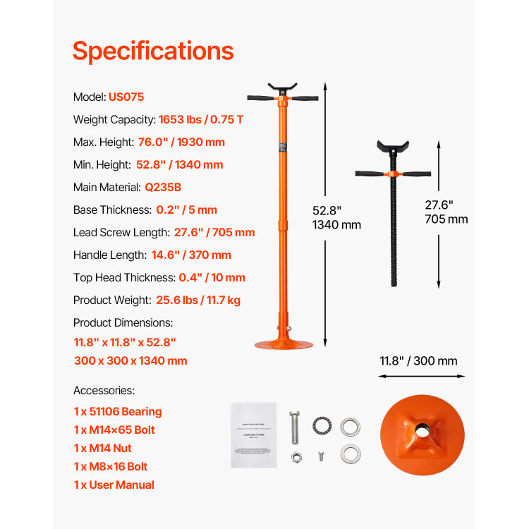 Underhoist Support Stand 3 4Ton Capacity Under Hoist Jack Stand Round Base