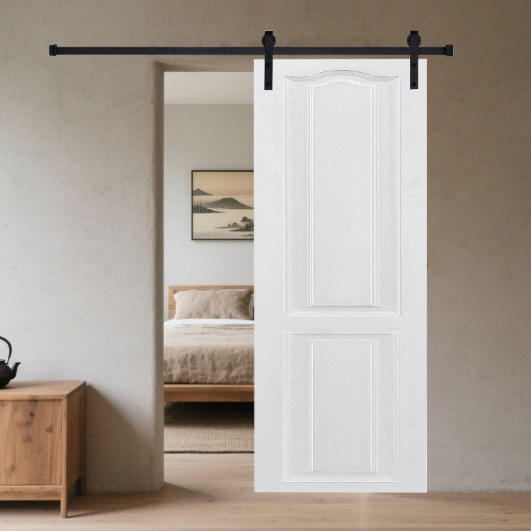 Cnc Crafted Modern Door 3 4" Thick 36 In. X 80 In. Mdf White Barn Sliding Door With Hardware Kit