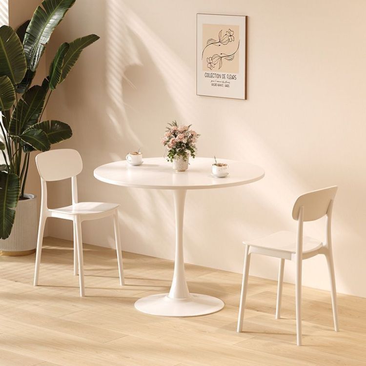 Modern Round Dining Table, 31.5'' Kitchen Dining Room Furniture, Coffee Table, Leisure Table, Living Room Table, Oval Dining Table, Whtie
