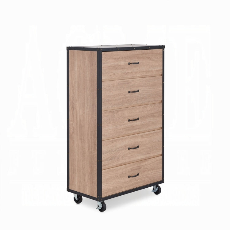 Weathered Light Oak 5 Drawer Chest