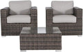 Lsi 3 Piece Wicker Rattan Patio Sofa Set Resort Grade Outdoor Seating With Cushioned Comfort