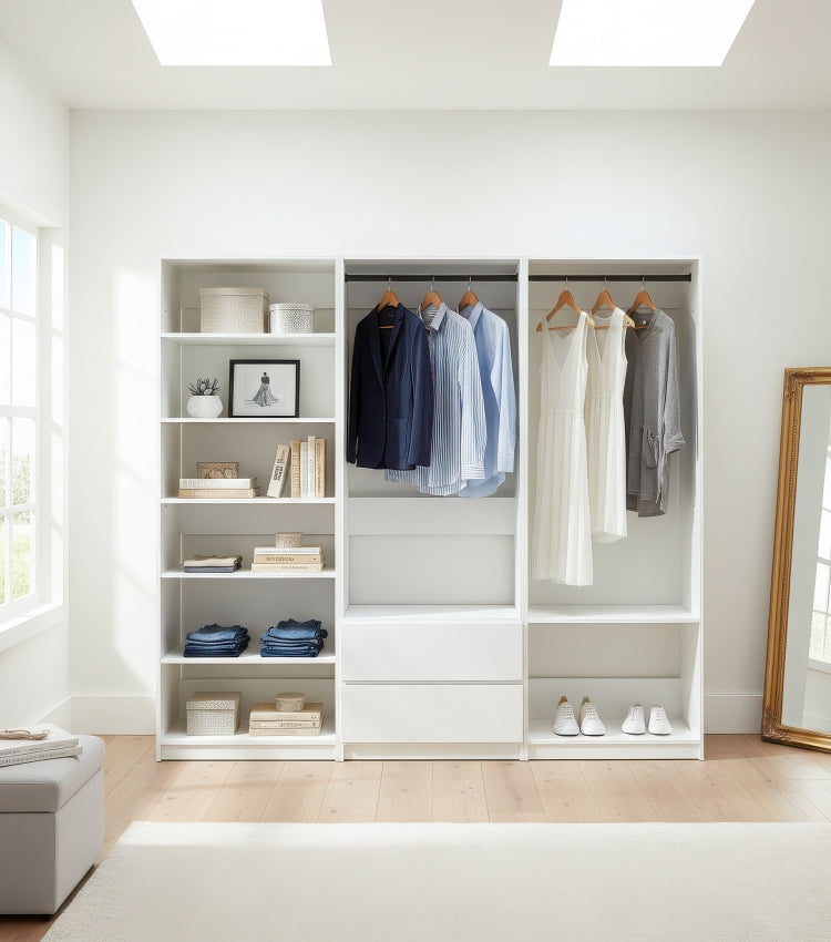 Prosper White Freestanding Walk In Wood Closet System