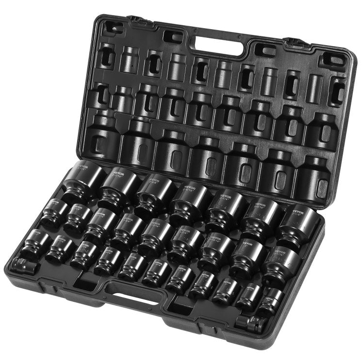 Impact Socket Set 3 4 Inches 29 Piece Impact Sockets, 6 Point Sockets, Rugged Construction, Cr M0, 3 4 Inches Drive Socket Set Impact Sae 3 4 Inch 2 1 2 Inch, With A Storage Cage
