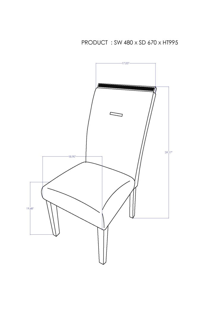 Ariya Dark Grey 2Pk Dining Chair