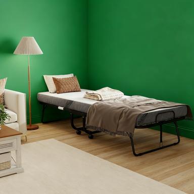 Folding Bed With Mattress For Adults, Single Size, Portable Foldable Bed With Memory Foam Mattress & Steel Frame