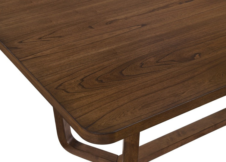 Mid Century Modern 1Pc Table Warm Wood Finish Unique Sculptural Base Wooden Dining Room Furniture