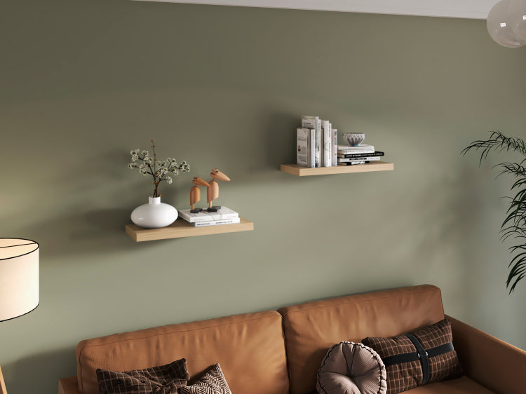 Ecco 31.5" Wide Floating Shelves Set Of 2, Shelves For Wall Decor For Bedroom, Bathroom Storage Shelves, Book Shelves For Living Room