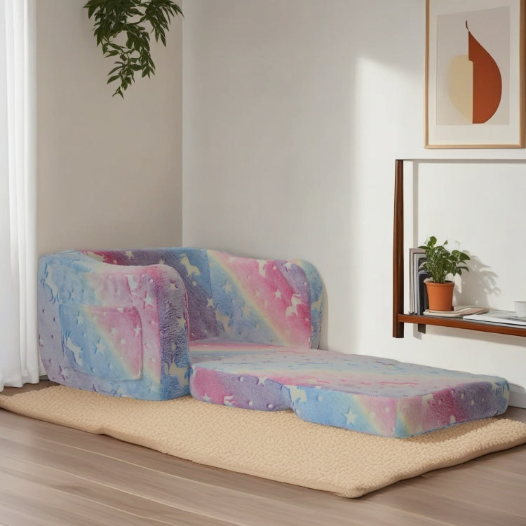 Compression Modular Kids Sofa, Perfect Sleeper Extra Convertible Sofa To Lounger, Comfy 2 In 1 Flip Open Couch Sleeper For Kids Pink Small Sofa
