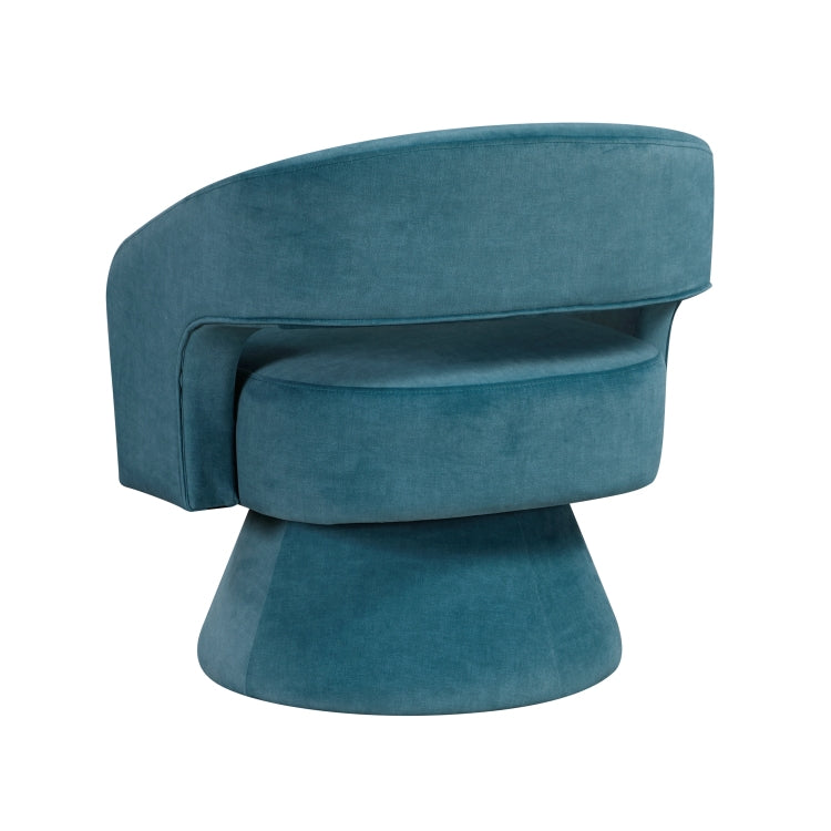 Modern Luxury Swivel Accent Chair 1Pc Dark Teal Velvet Upholstery Solid Wood Stylish Home Furniture