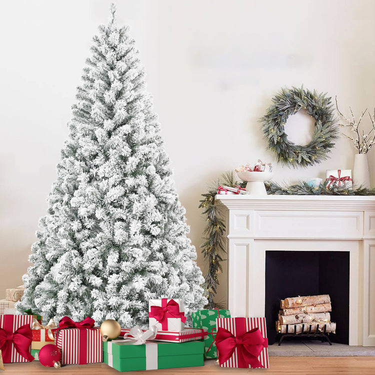 4Ft Flocked Christmas Tree Snowy Pvc Artificial Holiday Tree With 233 Tips, Compact Full Shape, Sturdy Metal Stand, Christmas Tree For Home, Office, Or Apartment Decoration