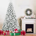 4Ft Flocked Christmas Tree Snowy Pvc Artificial Holiday Tree With 233 Tips, Compact Full Shape, Sturdy Metal Stand, Christmas Tree For Home, Office, Or Apartment Decoration