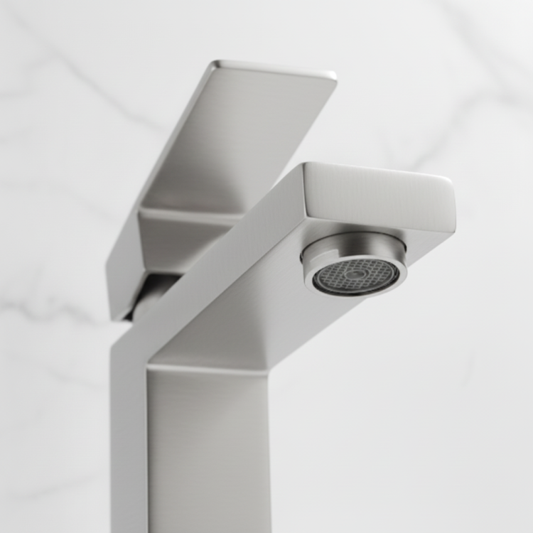Single Handle Bathroom Faucet Lavatory Faucet Stainless Steel Single Hole T20, Brushed Nickel