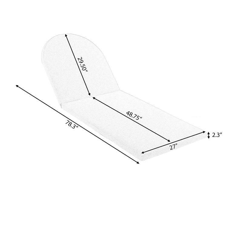 Outdoor Chaise Lounge Cushion Set Of 2 Waterproof Patio Cushion For Lawn Pool Beach Beige Color