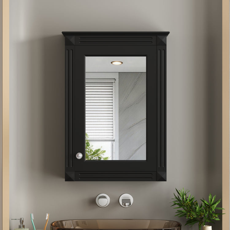 20" Wall Mounted Bathroom Storage Cabinet With Mirror, Medicine Cabinet With Height Adjustable Shelf, Over The Toilet Space Saver Cabinet