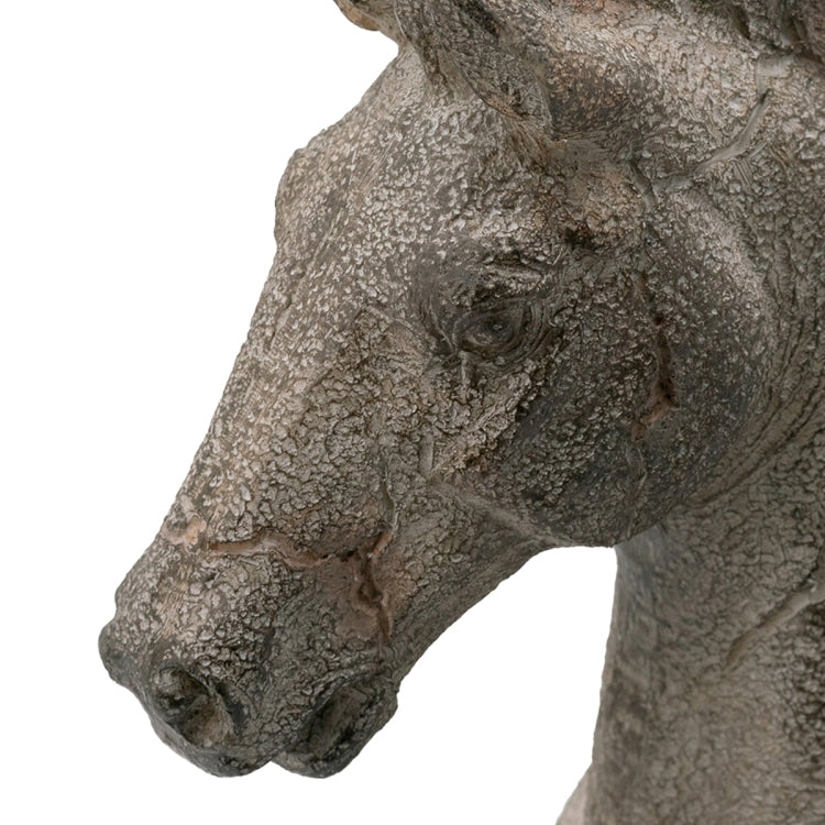14X4.5X17" Antique Horse Statue On Stand