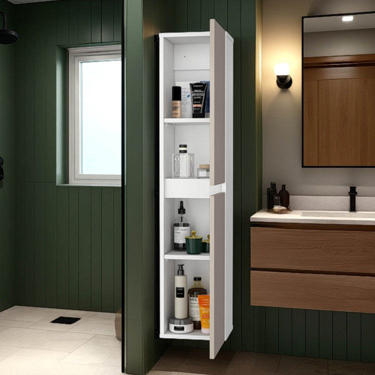 Light Beige And White 2 Door Wall Cabinet