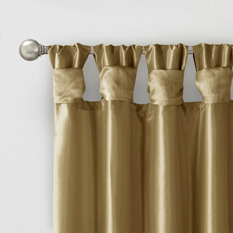 Twist Tab Lined Window Curtain Panel Bronze 50X84"